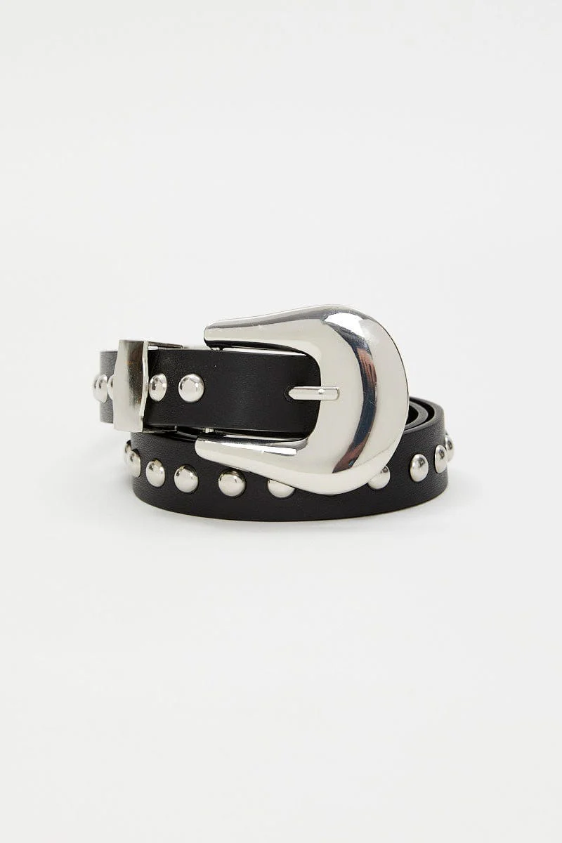 Black Western Buckle Belt
