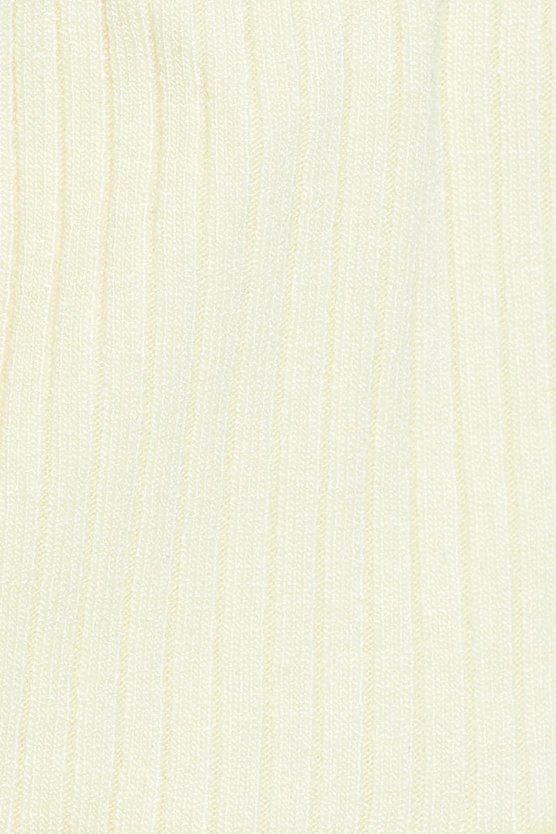 Yellow Ruched Frill Detail Ribbed Crop Top