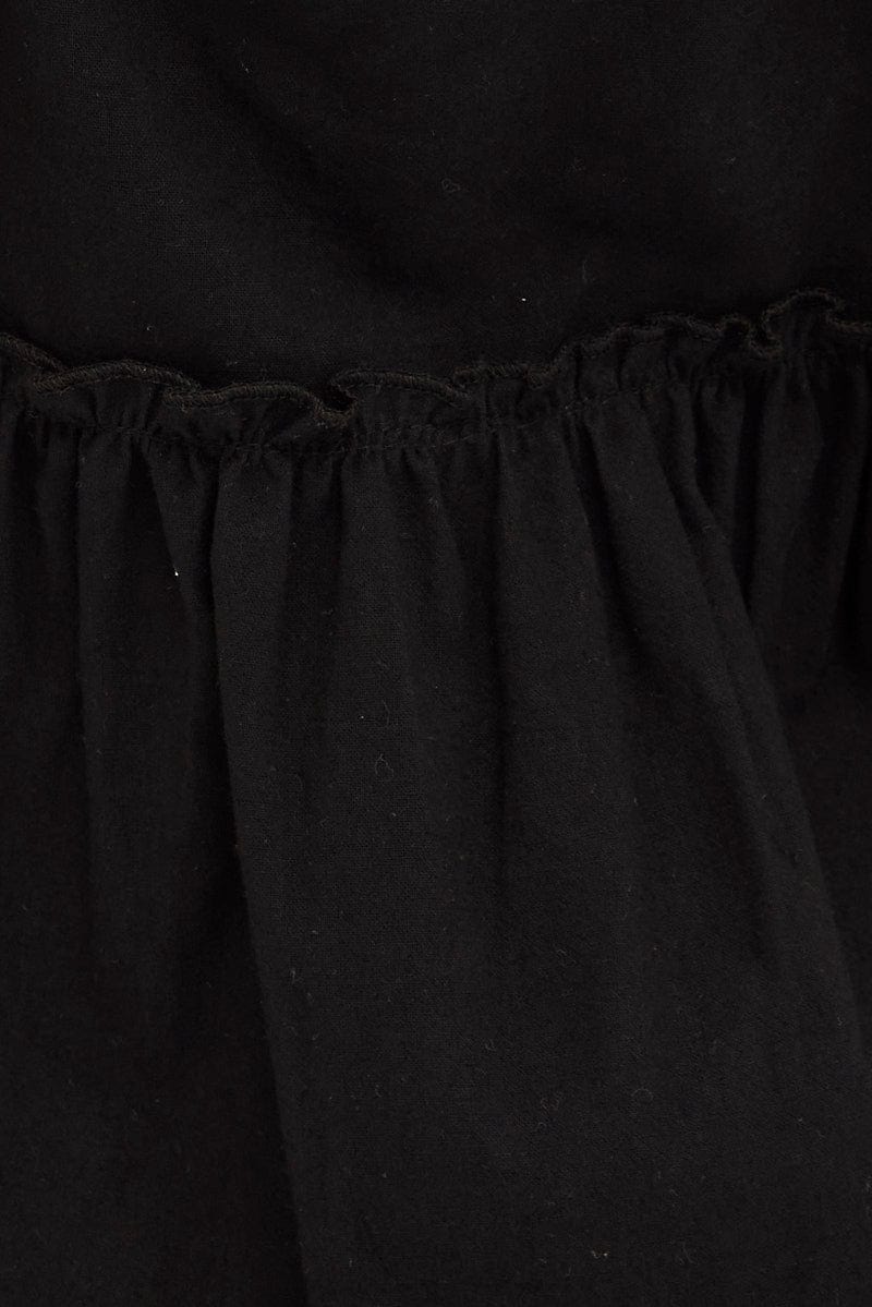 Black Bell Sleeve Peplum Top