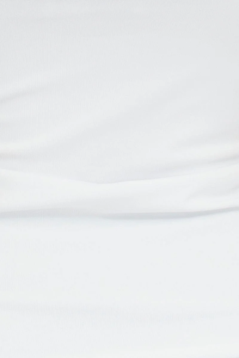 White Top Crop Strap Corsage