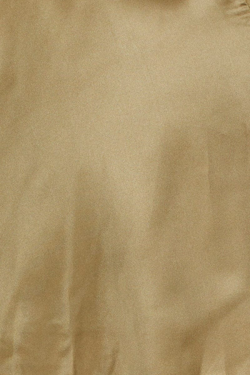 Green Mini Dress Short Sleeve Satin