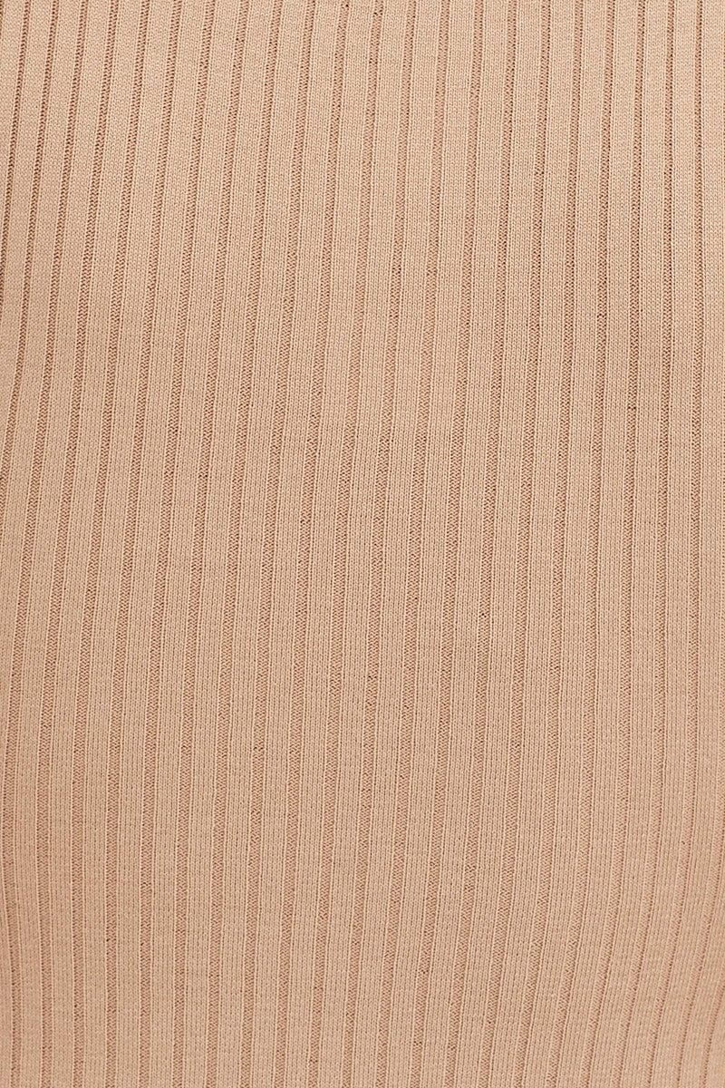 Brown Knit Midi Dress