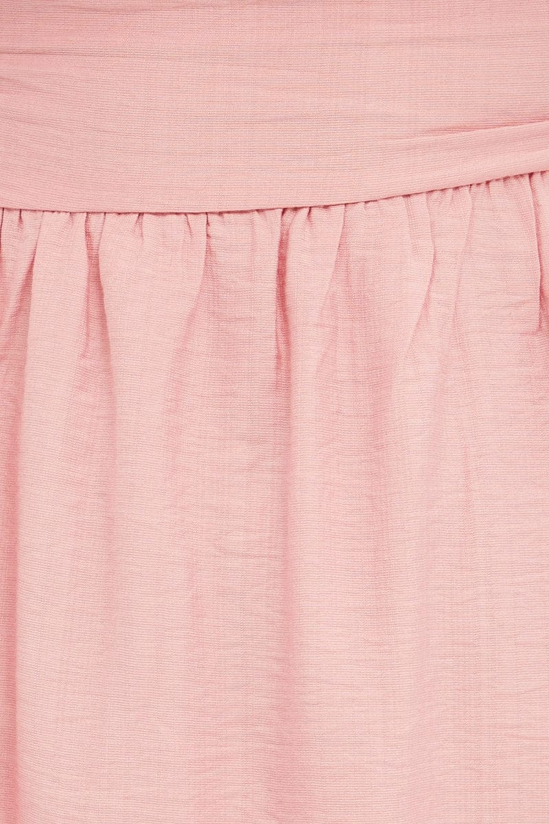 Pink Evening Square Neck Maxi Dress