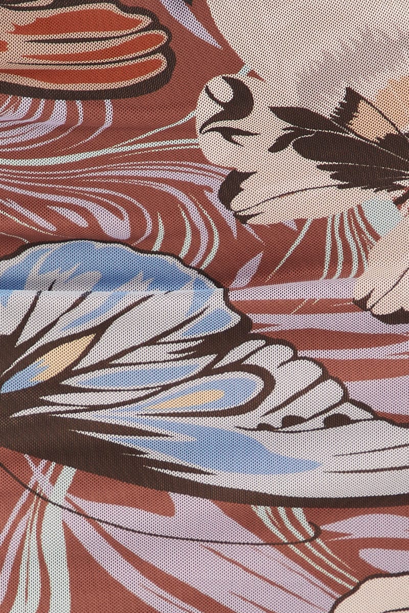 Black Print Butterfly Abstract Mini Skirt