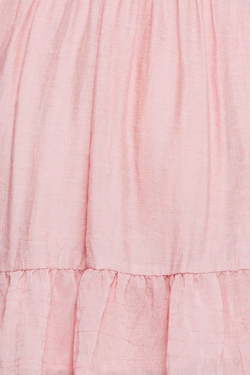 Pink Dress Short Sleeve Mini