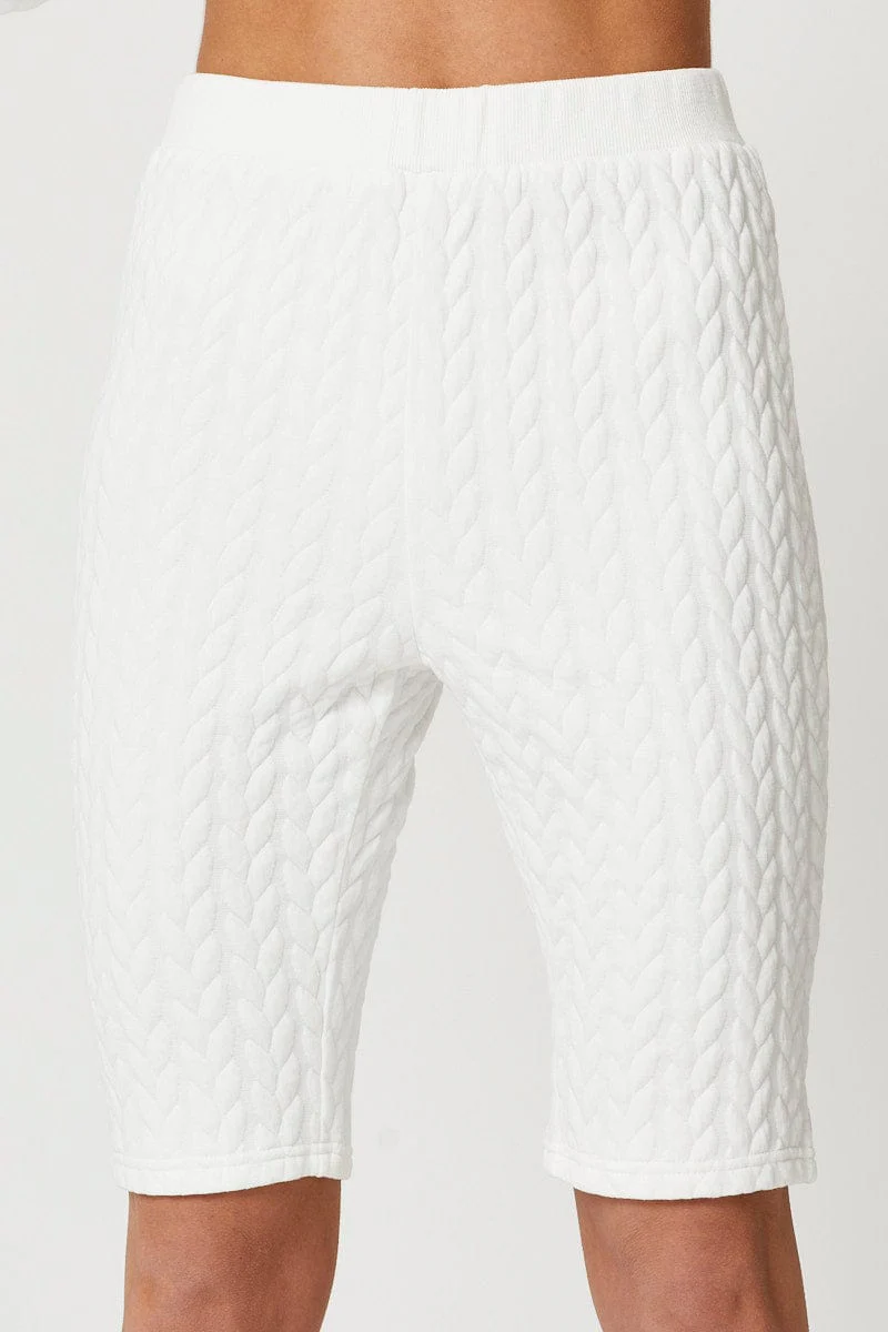 White Cycling Shorts