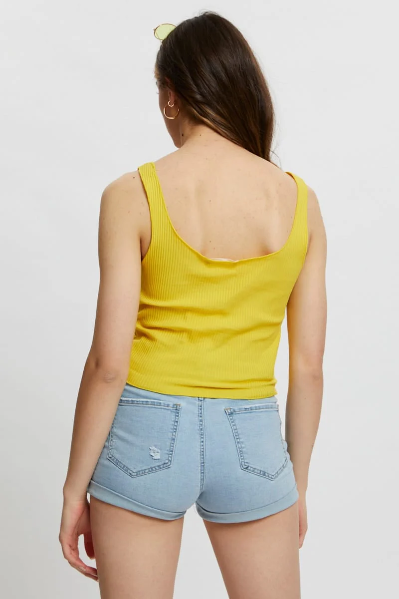 Red Light Must Ribbed Scoop Neck Cami