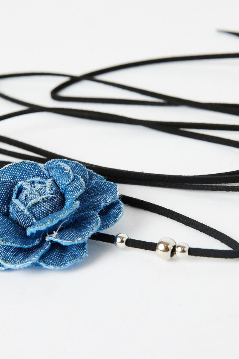 Blue Rosette Belly Chain