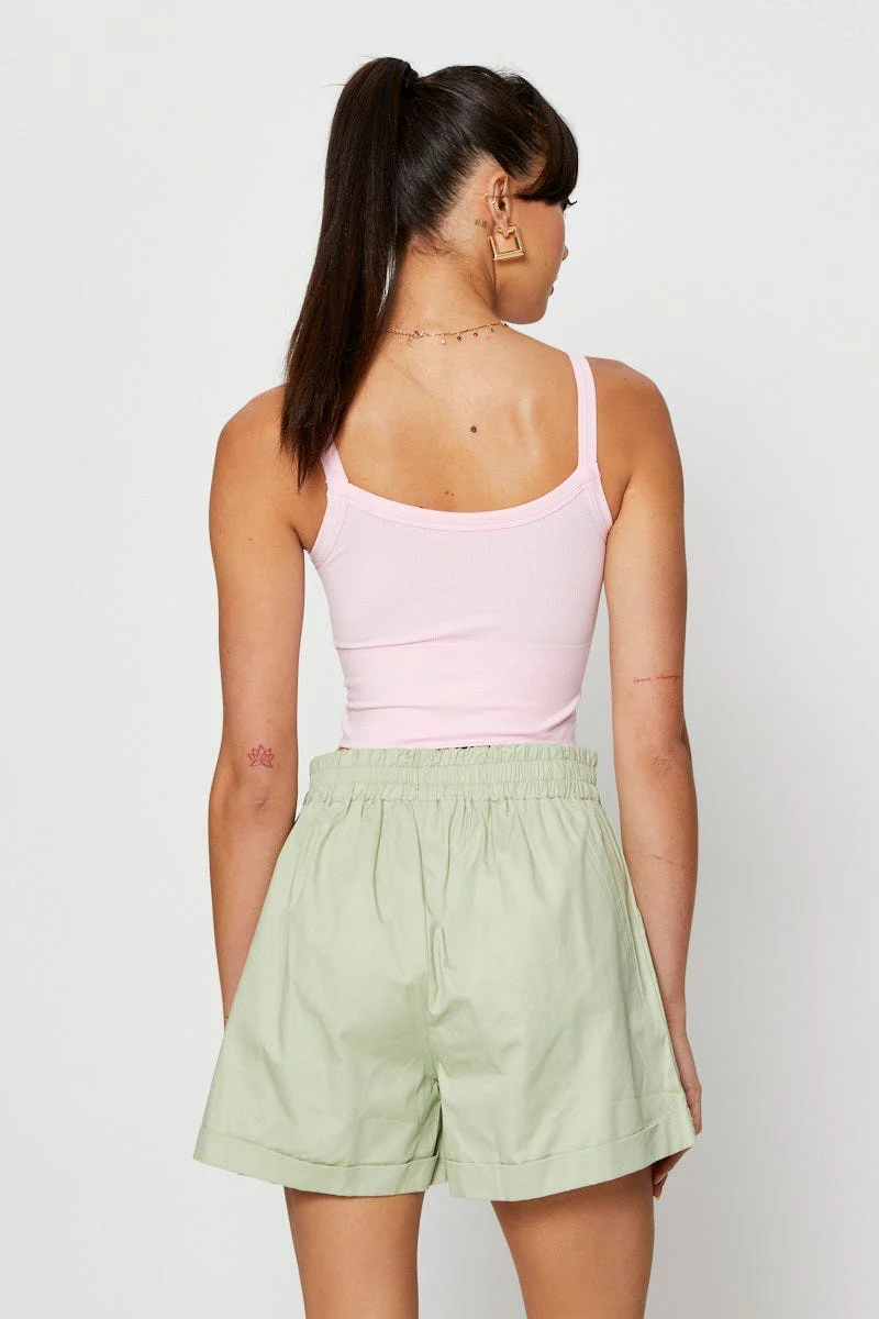 Pink Singlet Top Seamless Crop