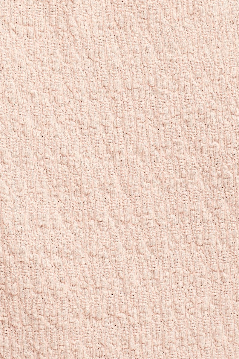 Pink Textured Mini Skirt