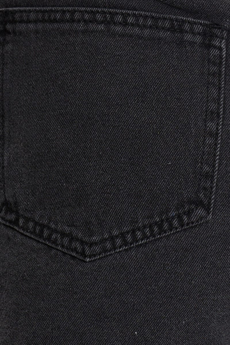 Black High Rise Asymmetric Denim Shorts