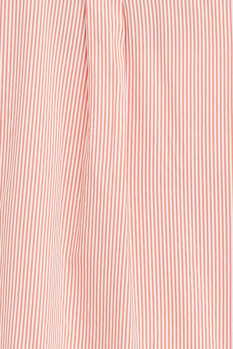 Stripe Oversized Shirts Long Sleeve Collared