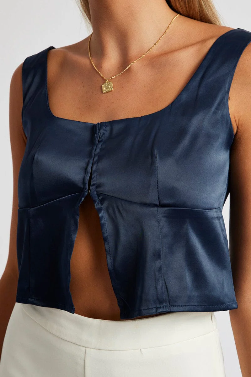 Blue Cami Top Sleeveless