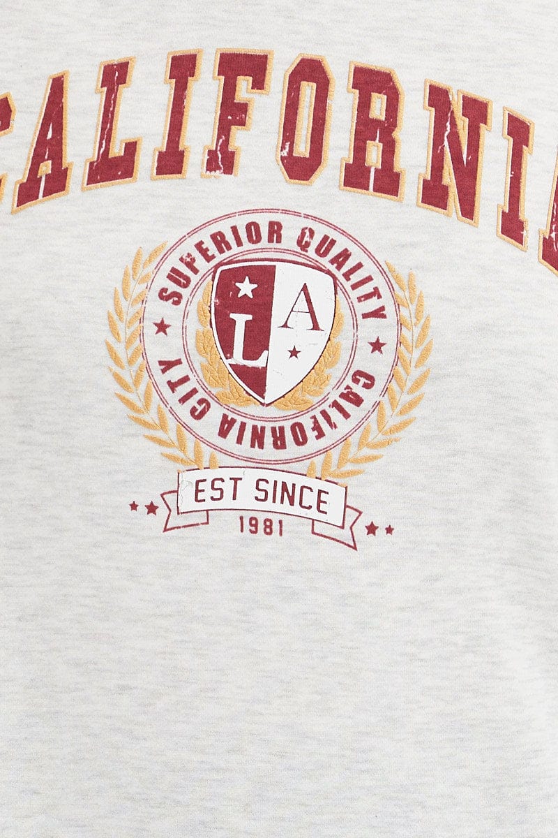 Grey Graphic T Shirt Short Sleeve