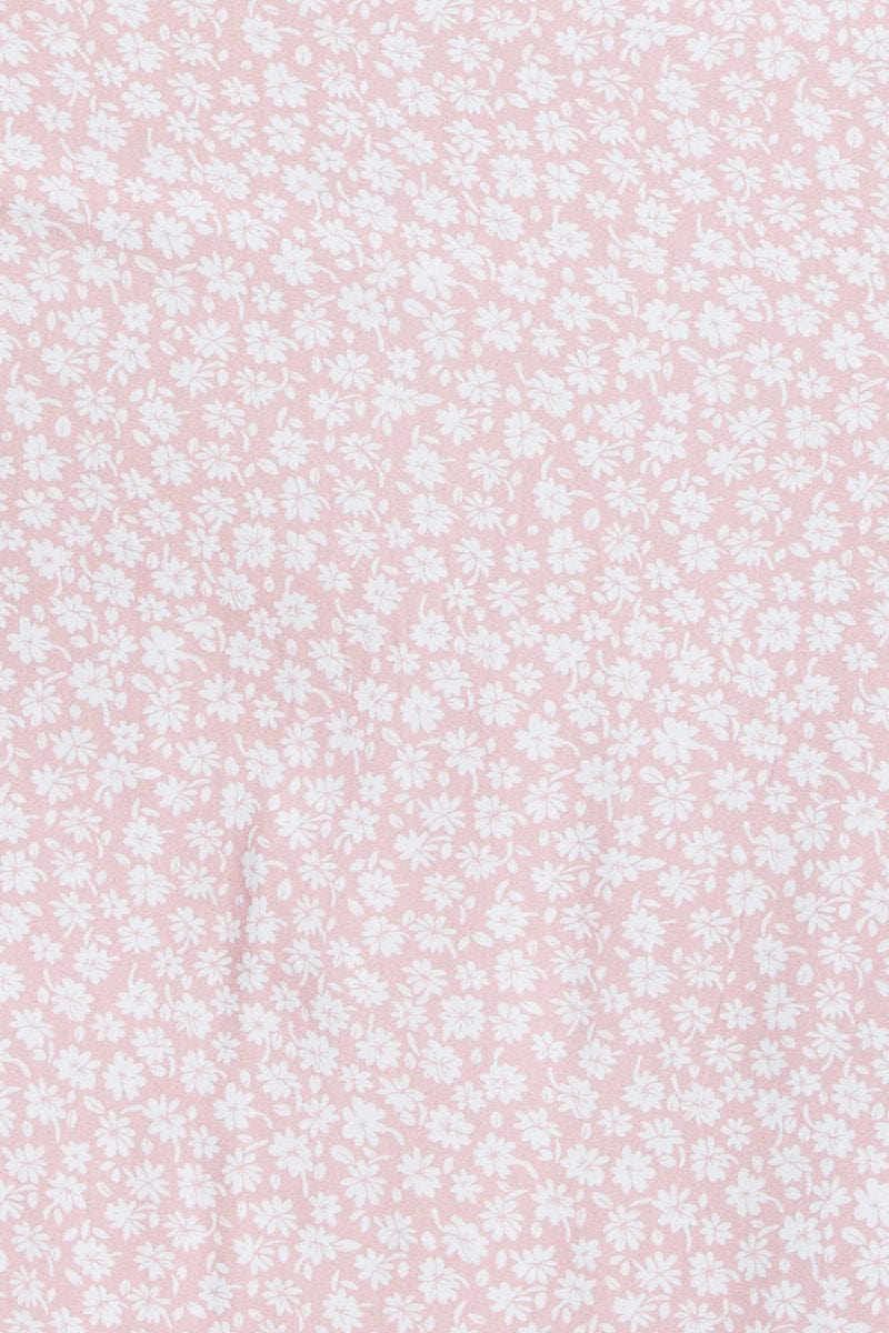 Ditsy Print Maxi Dress Sleeveless V Neck