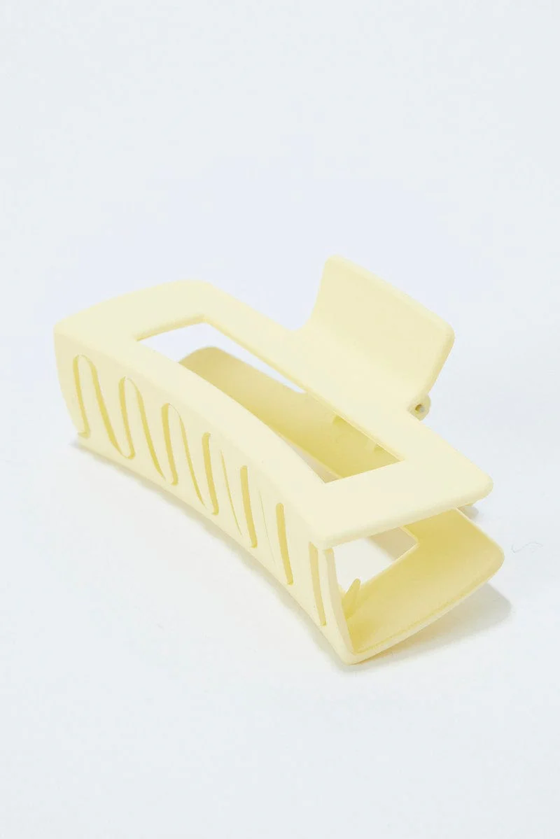 Yellow Large Rectangle Claw Clip