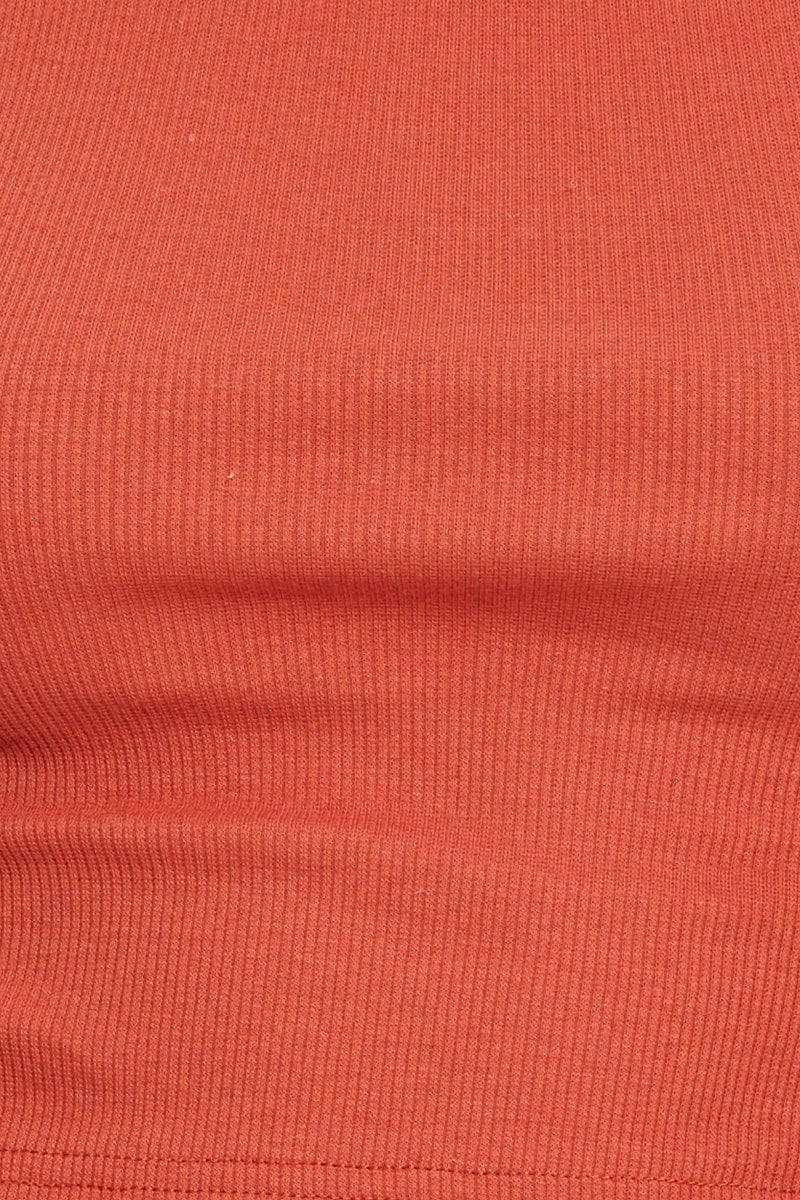 Brown Tie Shoulder Top