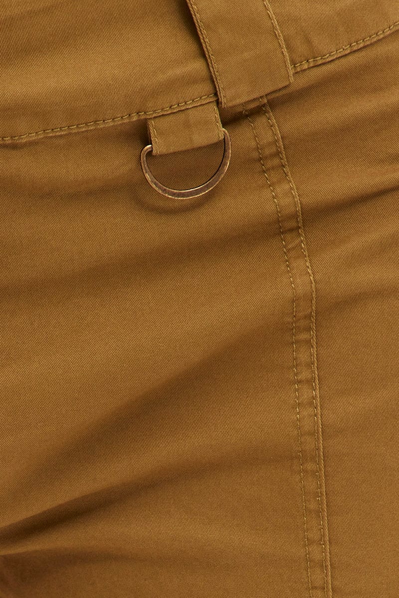 Green Cargo Shorts Low Rise