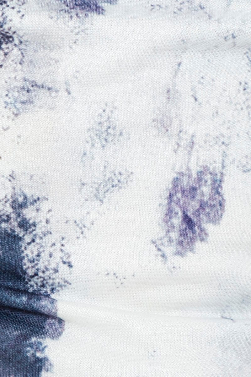 Print Tie Dye Lace Up Back Top