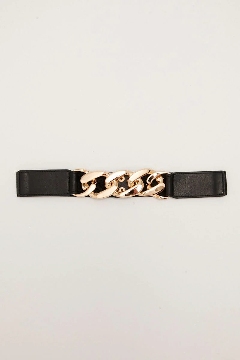 Black Metal Chain Belts