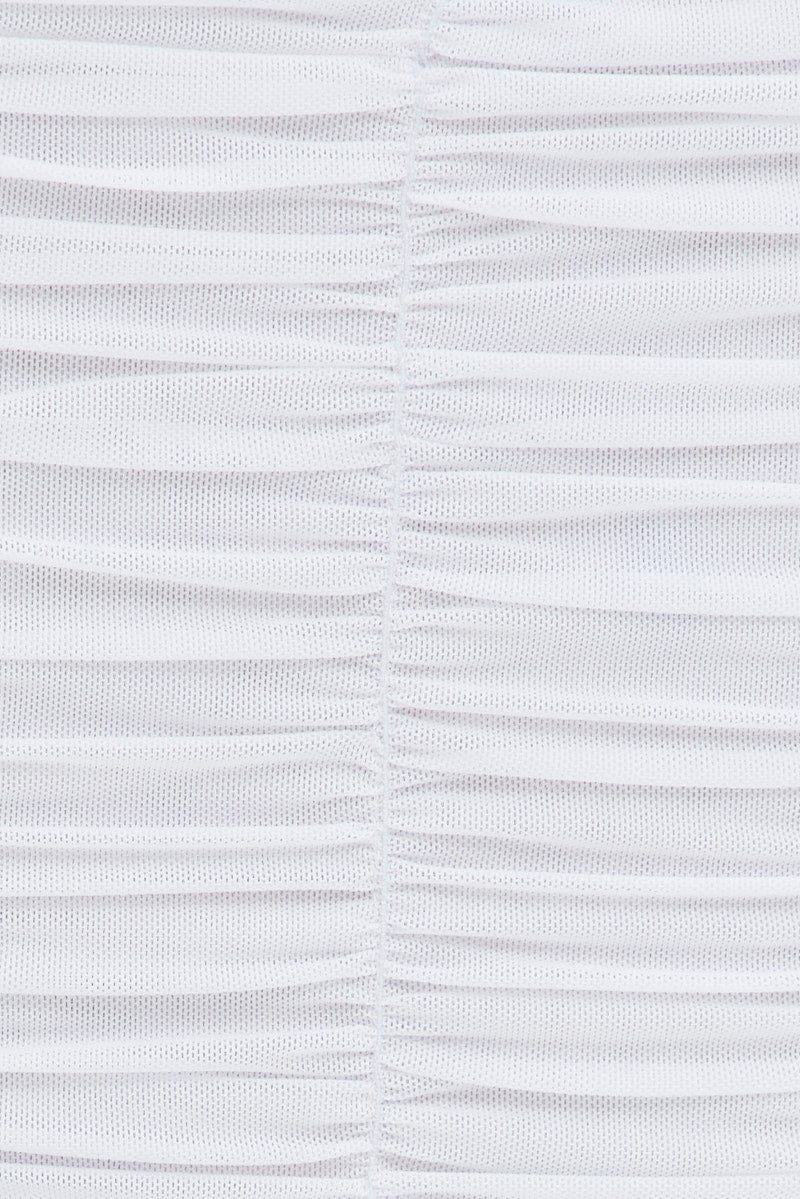 White Lace Up Top Sleeveless Mesh