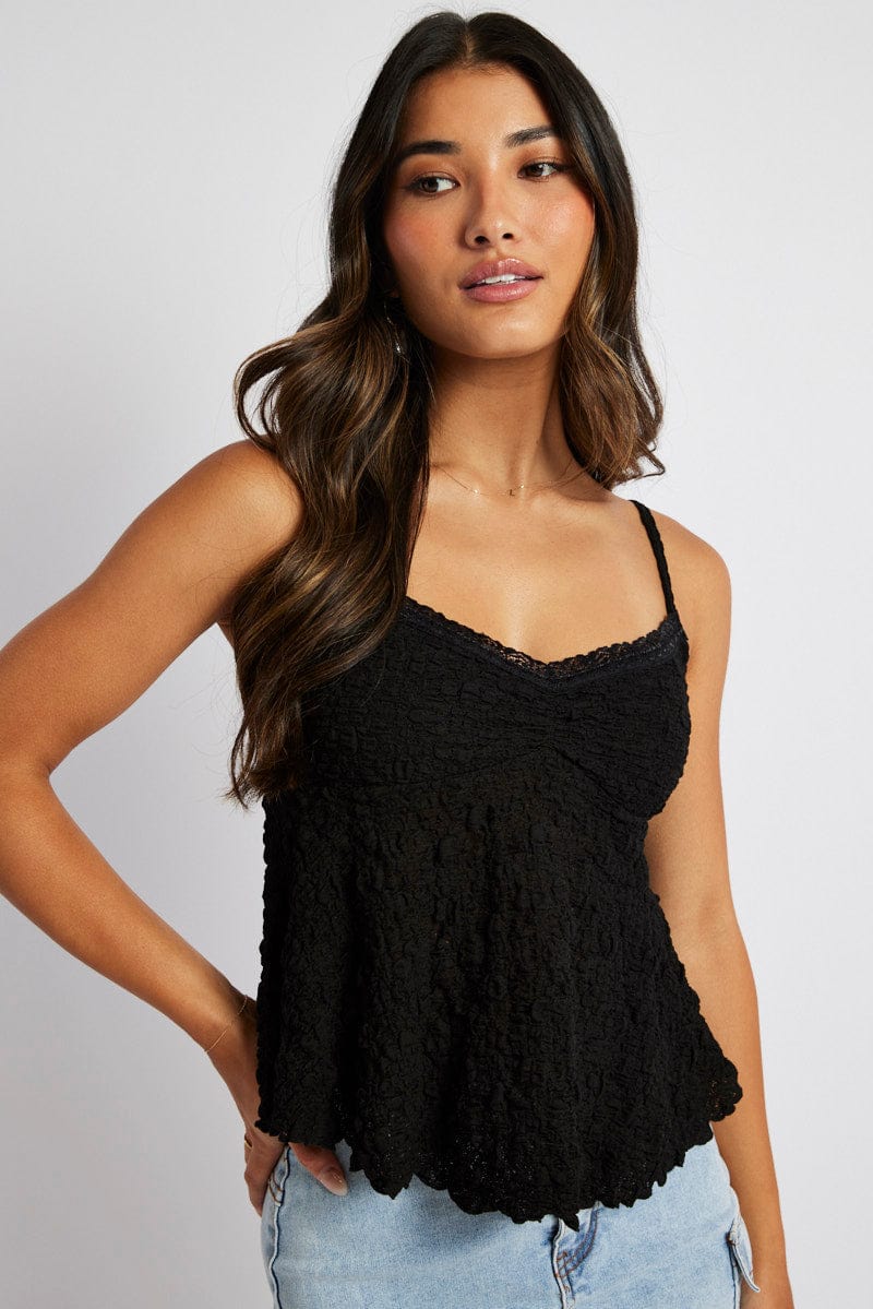 Black Singlet Top Texture