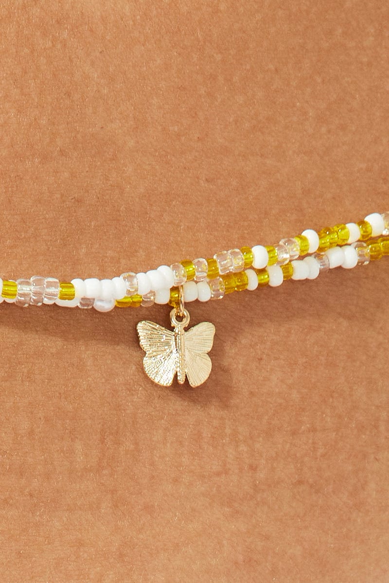 Multi Butterfly And Beads Belly Chain