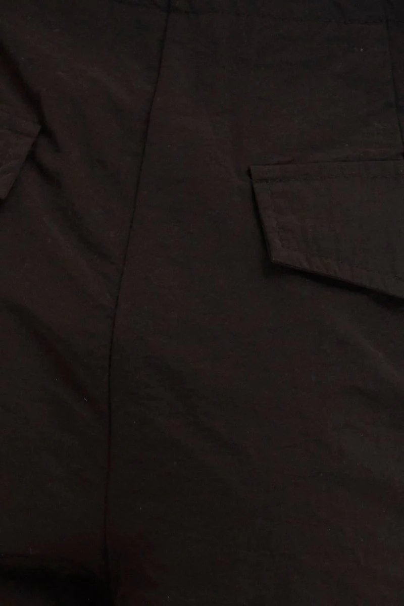 Black Cargo Parachute Pants