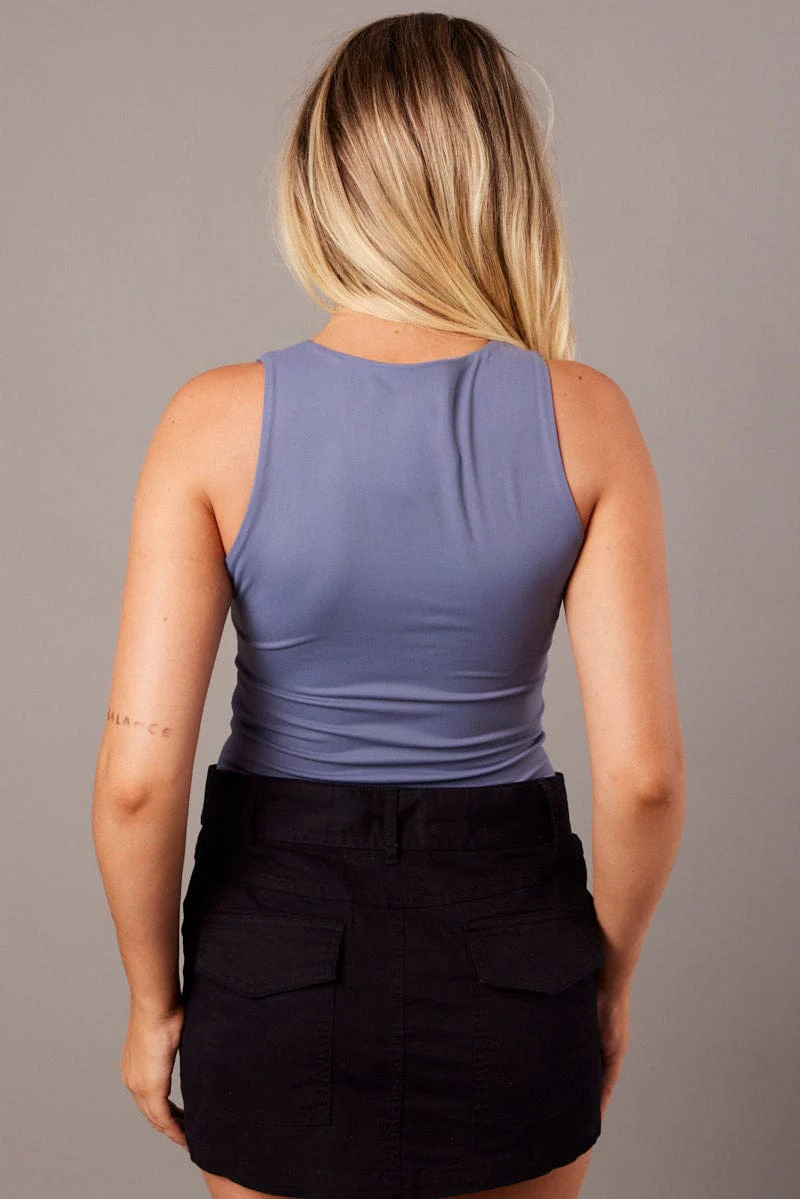 Blue Supersoft Bodysuit Sleeveless