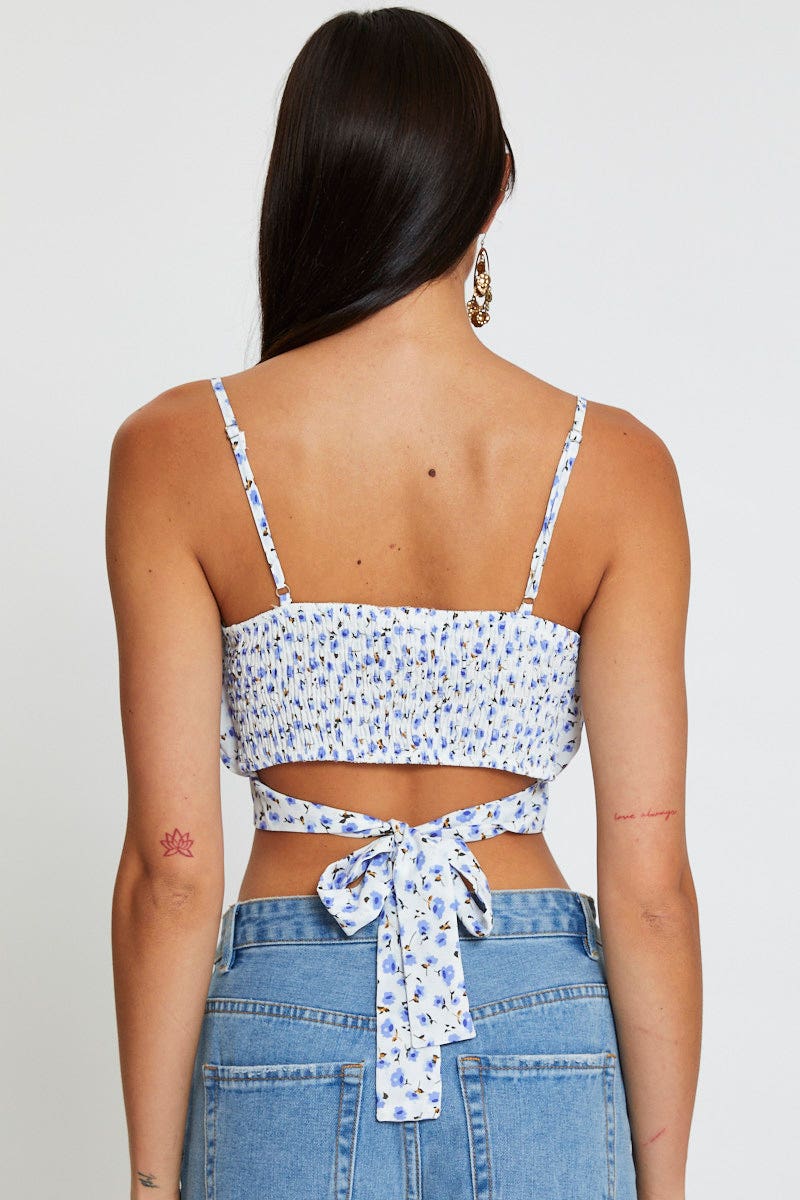 Print Singlet Sleeveless Crop