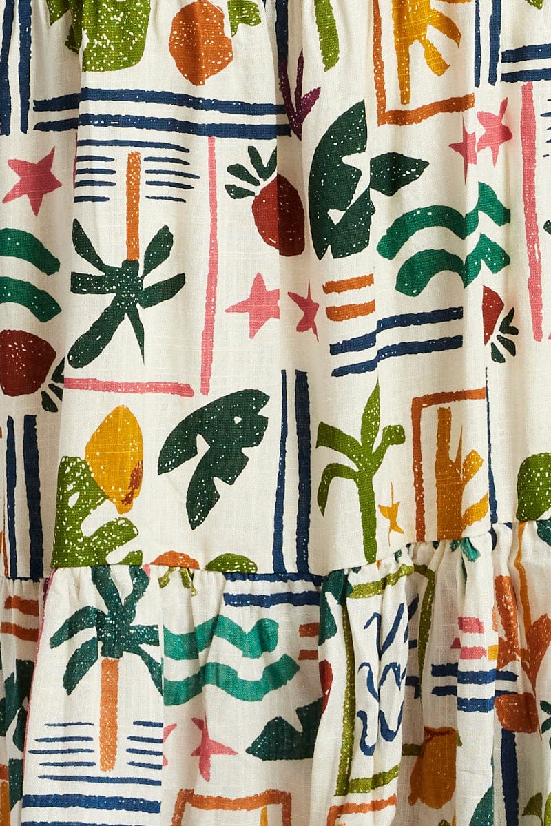 Multi Abstract Maxi Dress Sleeveless