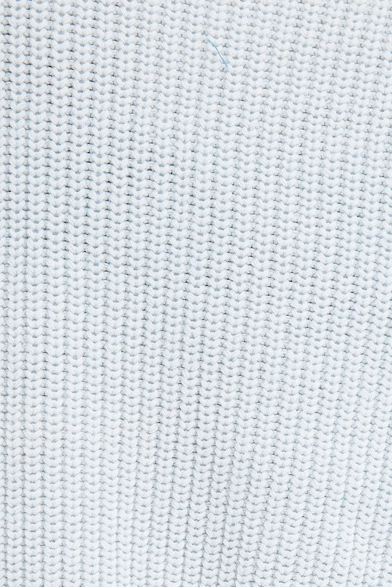 Blue Knit Jumper Long Sleeve Cotton