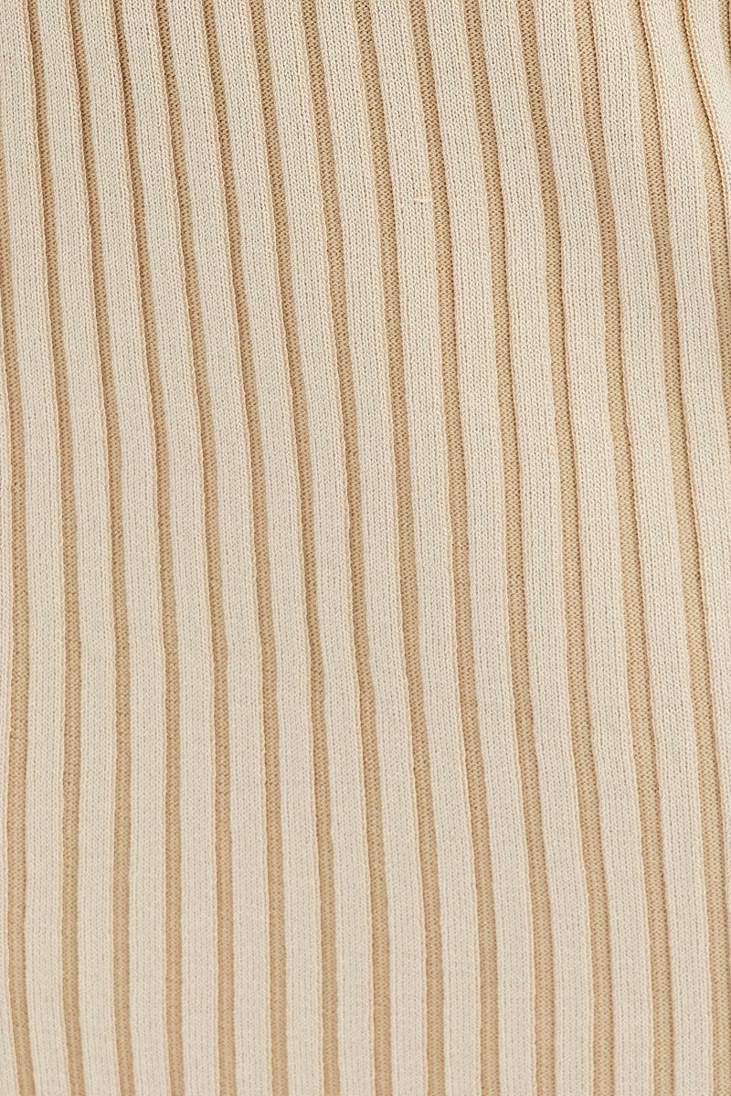 Brown Knit Mini Skirt Lounge Set