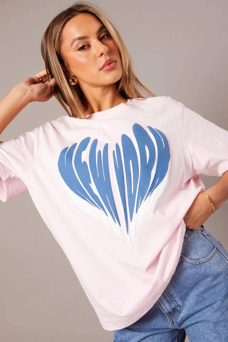 Pink Graphic Tee Short Sleeve