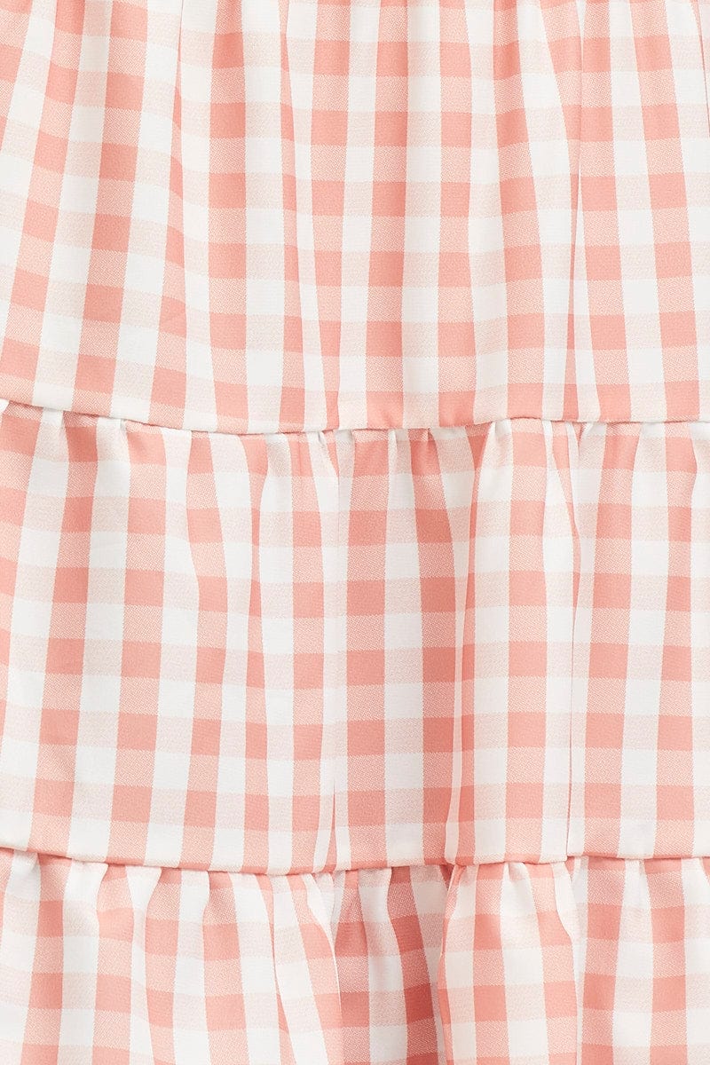 Check Tiered Top Sleeveless