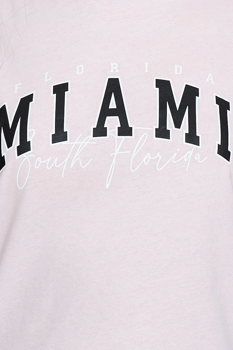 Pink Graphic T Shirt Short Sleeve