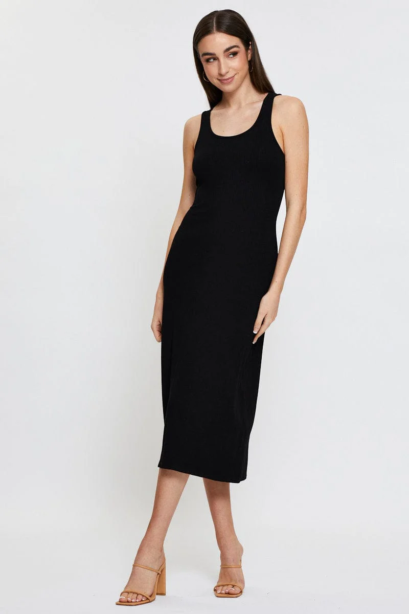 Black Midi Dress Sleeveless