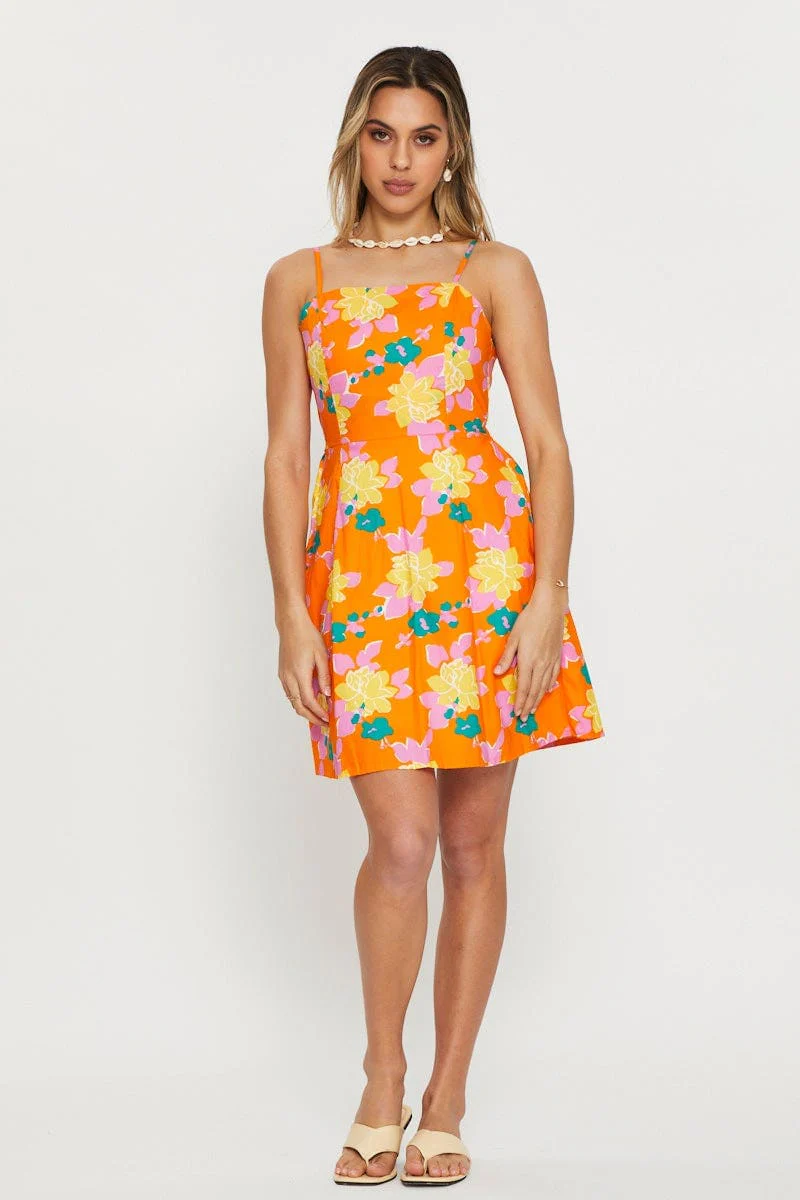 Print Mini Dress Short Sleeve