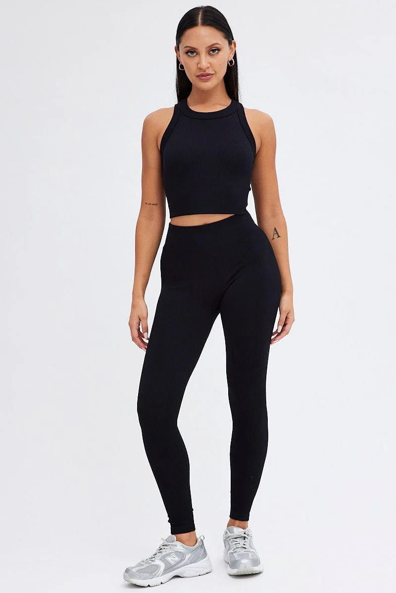 Black Tank Top Seamless Activewear