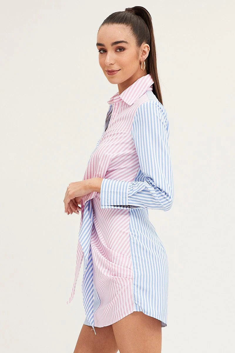 Stripe Shirt Dress Long Sleeve