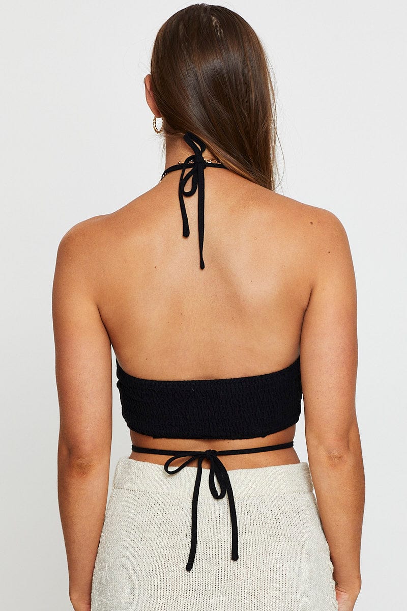 Black Halter Top Sleeveless