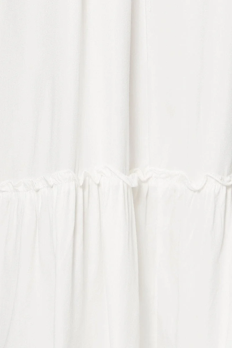 White A Line Dress Sleeveless Midi