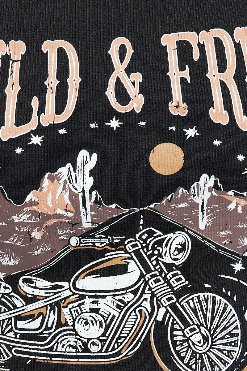 Black Graphic Tank Sleeveless