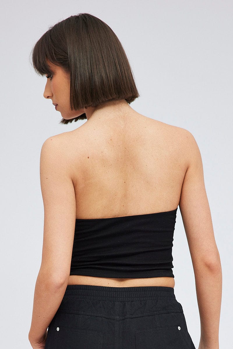 Black Graphic Boobtube Strapless