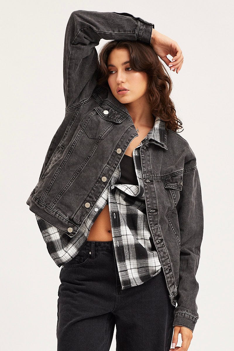 Black Denim Jacket Long Sleeve