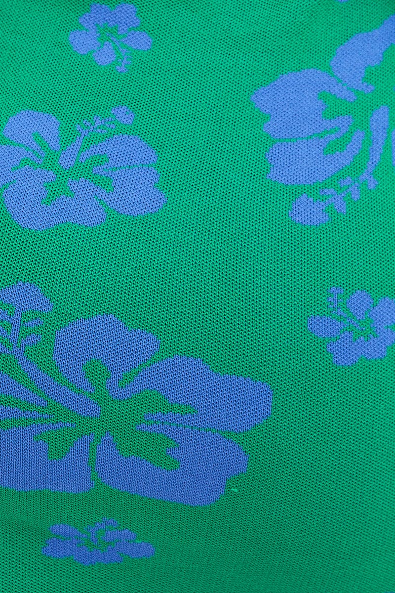 Print Knit Dress Sleeveless Mini Halter