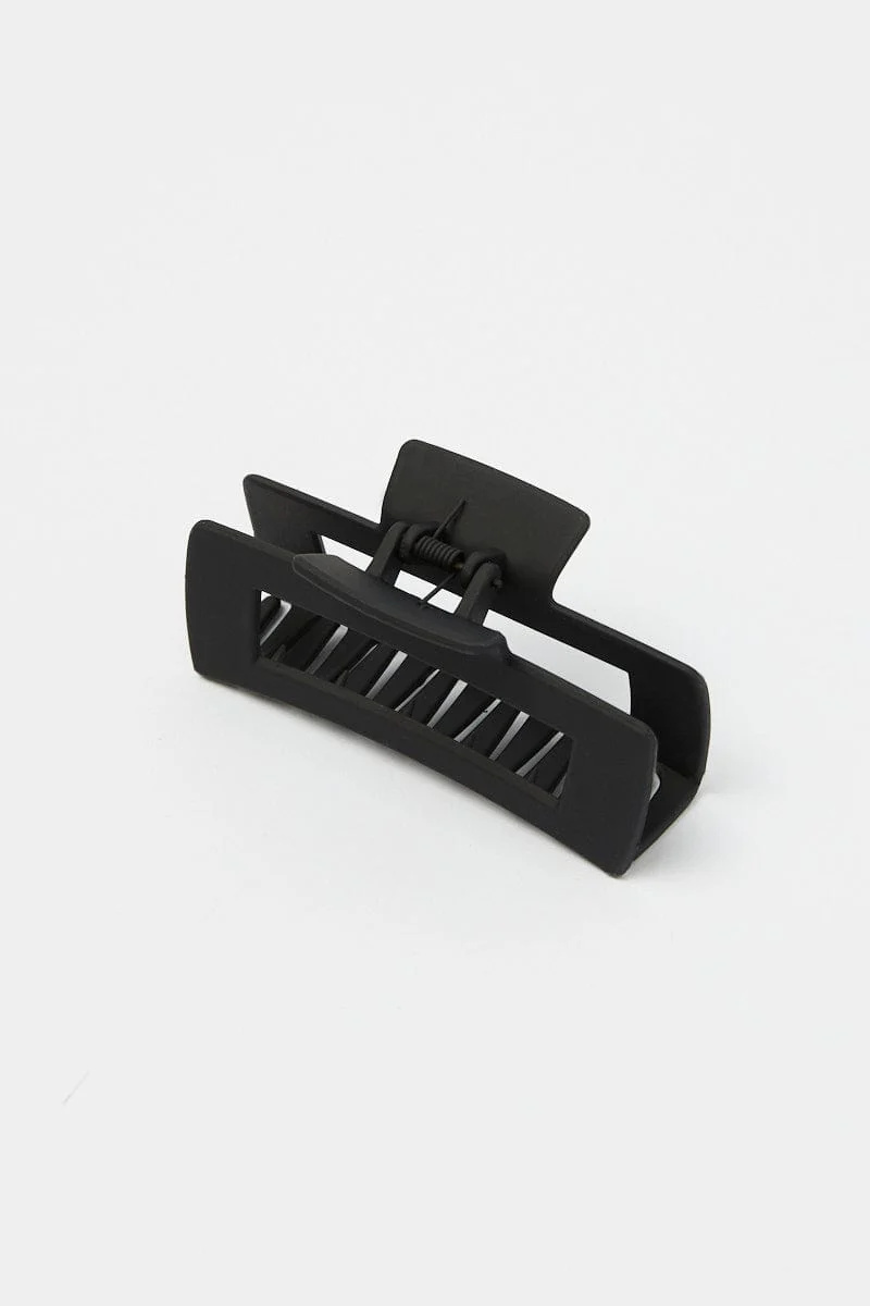 Black Large Rectangle Claw Clip