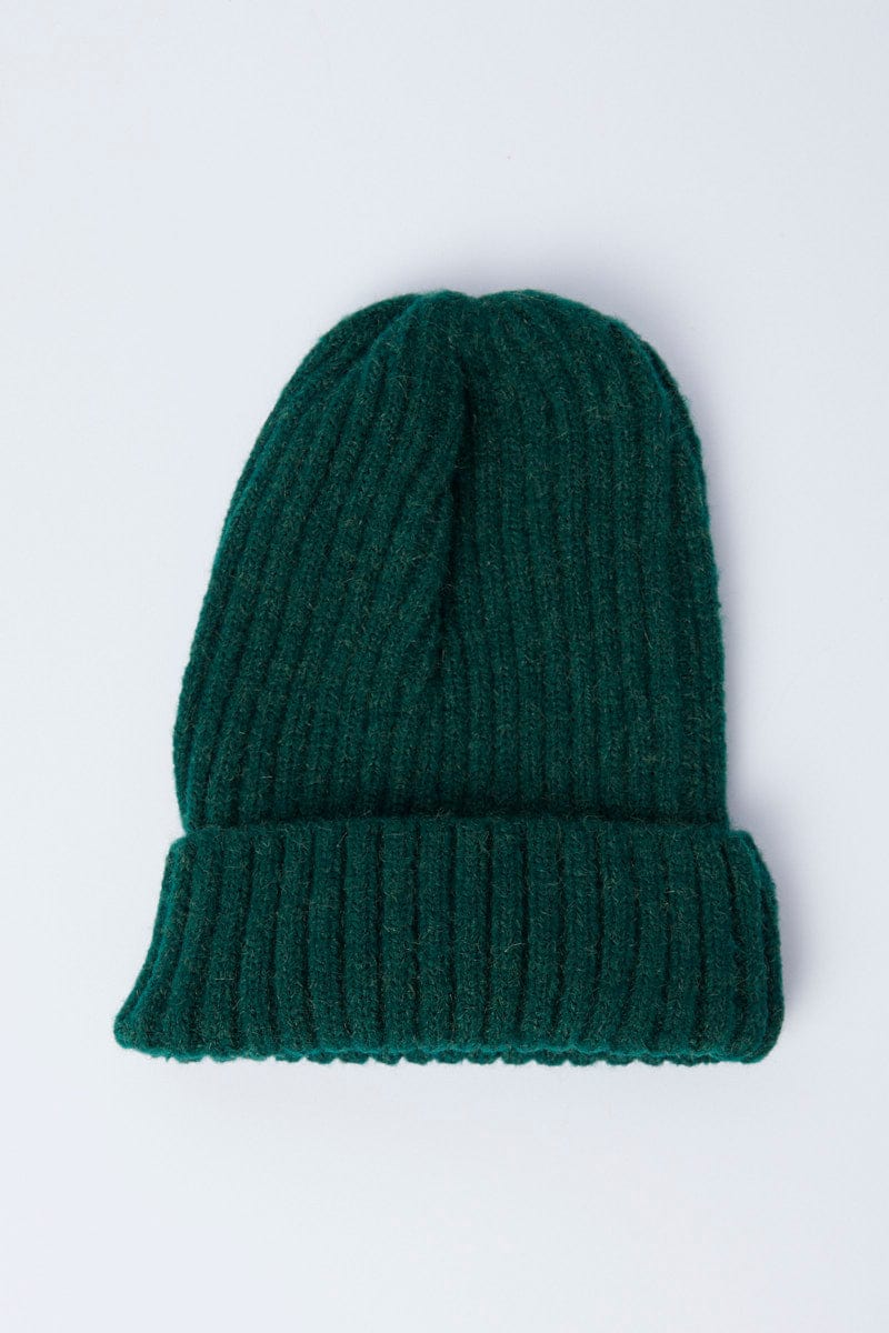 Green Rib Beanie
