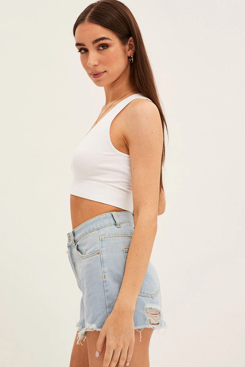 White Tank Top Sleeveless Seamless
