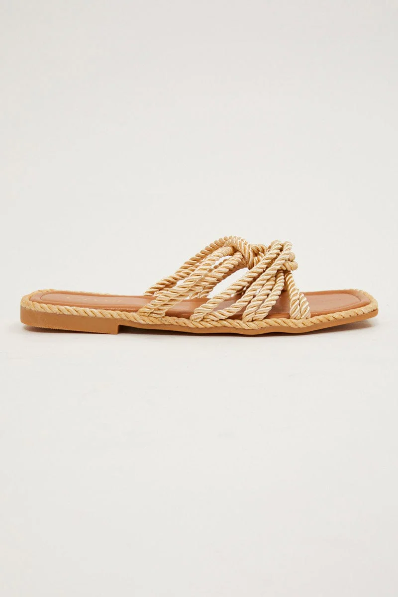 Brown Flat Rope Sandals Slipper